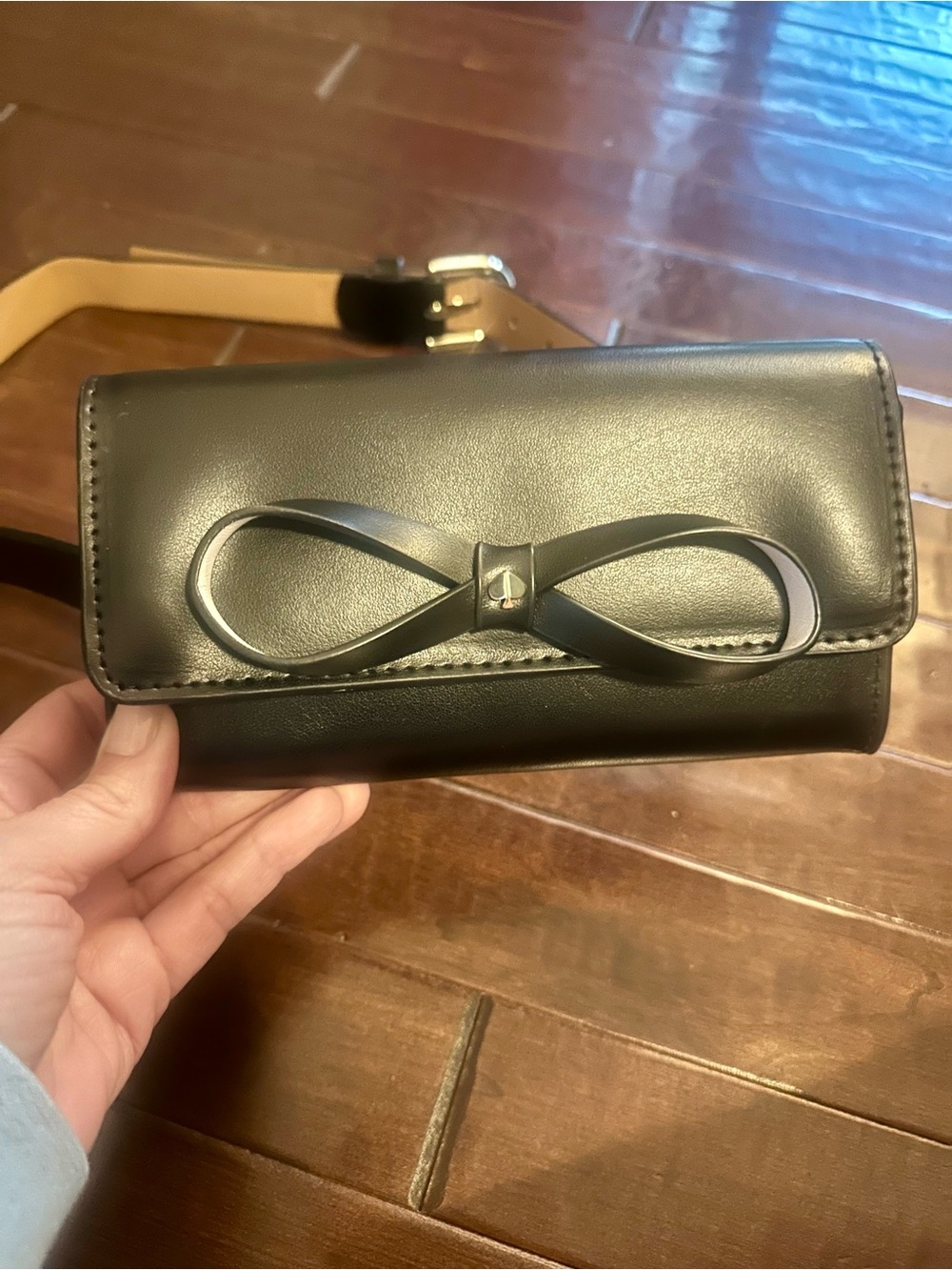 Kate Spade ♠️ Black Leather Belt Bag size S/M - Picture 3 of 5
